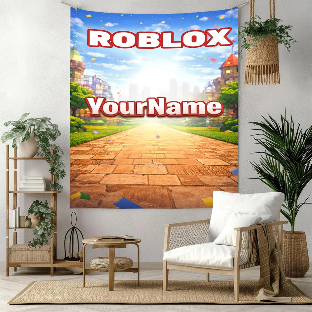 Roblox Custom Your Name Wall Decor Tapestry Art For Pet Memorial Birthdaywedding Party Backdrop Family Gift