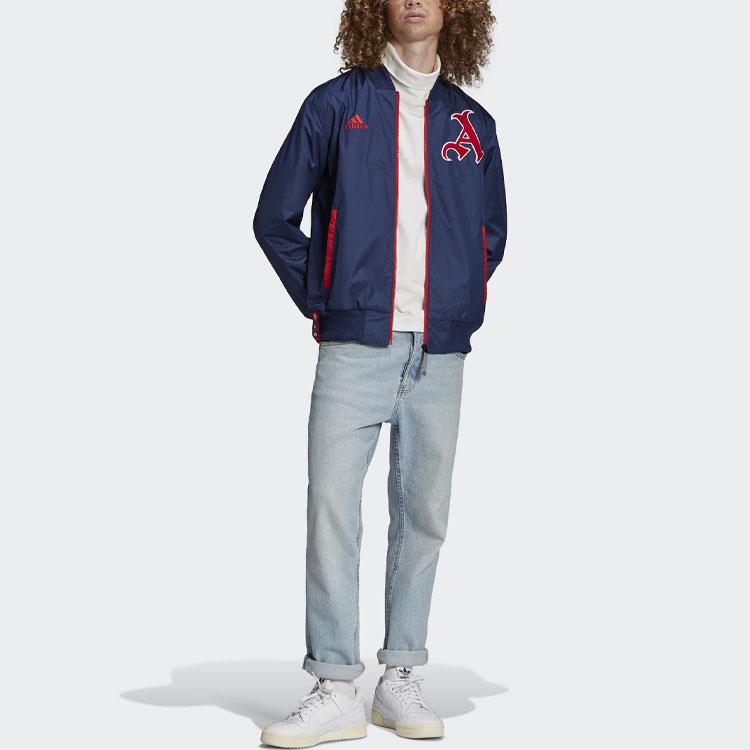 Adidas Afc Lny Bomber Jacket With Arsenal Football Logo Men Outerwear Navy HA5260