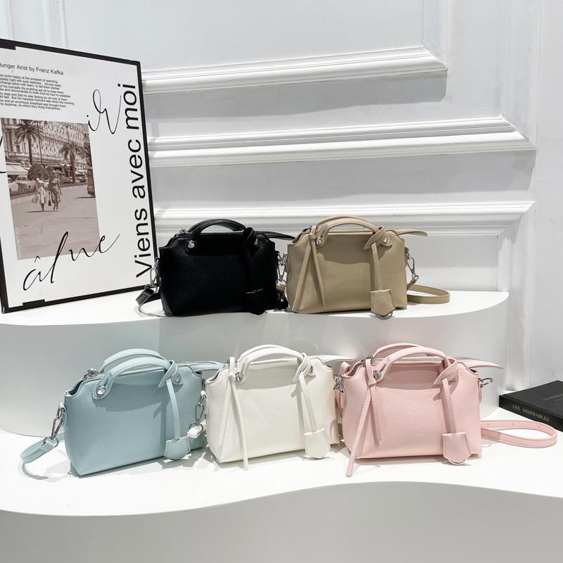 Solid Color Boston Tote Handbag Women Single Shoulder Crossbody Bag Fashion