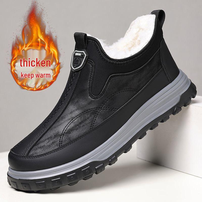 

Мужская зимняя хлопковая обувь: Теплые на бархатной подкладке, с мягкой подошвой, дышащие зимние ботинки 43 чёрный