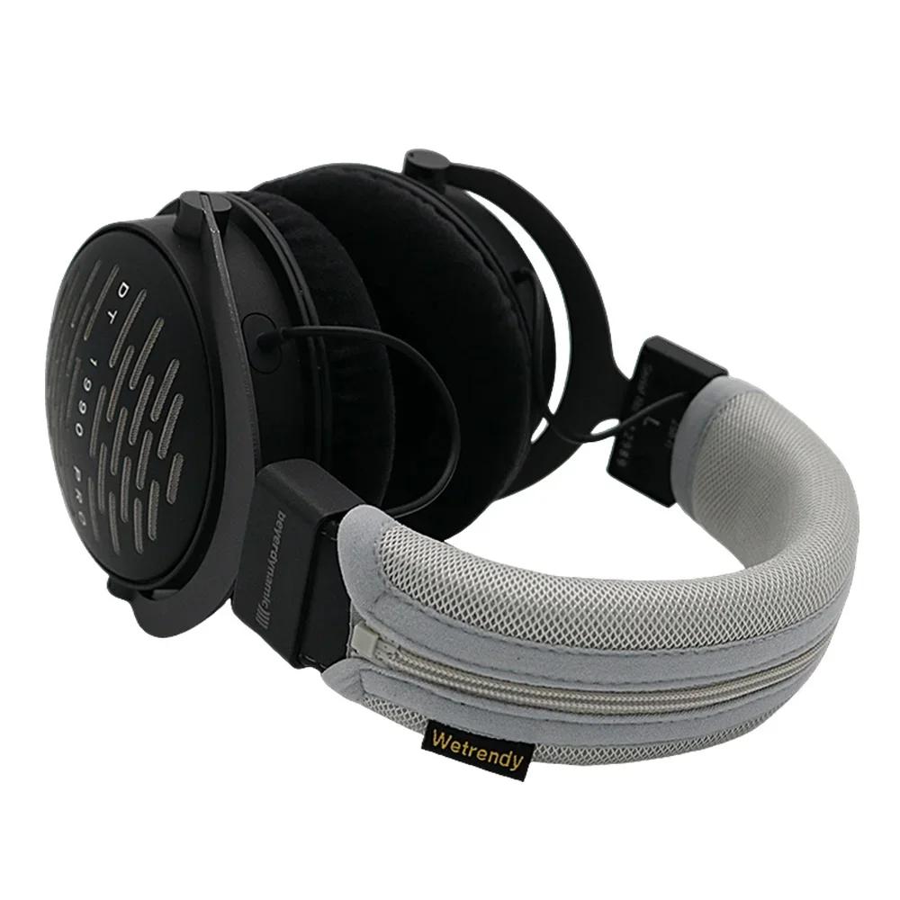 Earphone Zipper knitted fabric Headphone Head Beam Cover for Beyerdynamic DT1990 Pro headband protective cover.