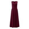 2023 Summer European & American Deep V-Neck Solid Color Maxi Evening Dress with Slit
