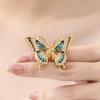 Stereoscopic Enamel Glaze Butterfly Flower Stud Earrings - 925 Silver Needle, Insect Series for Women