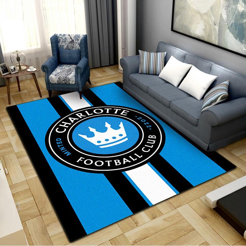 Charlotte FC Teppich für Wohnzimmer Schlafzimmer Zuhause Sofadekoration, Kinderspiel Rutschfeste Bodenmatte