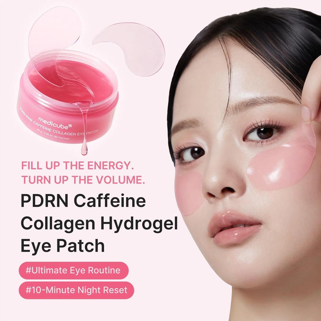 [NEW] [medicube] PDRN Pink Caffeine Collagen Eye Patch for Night Care Fuller Looking Eye Area, Under Eye Puffiness, Dark Circles Care for Smooth