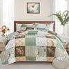 Patchwork Reversible Lightweight Quilt Set Bedspread Coverlet Set for Bedroom Decor Soft Breathable Fabric with Dual Design for