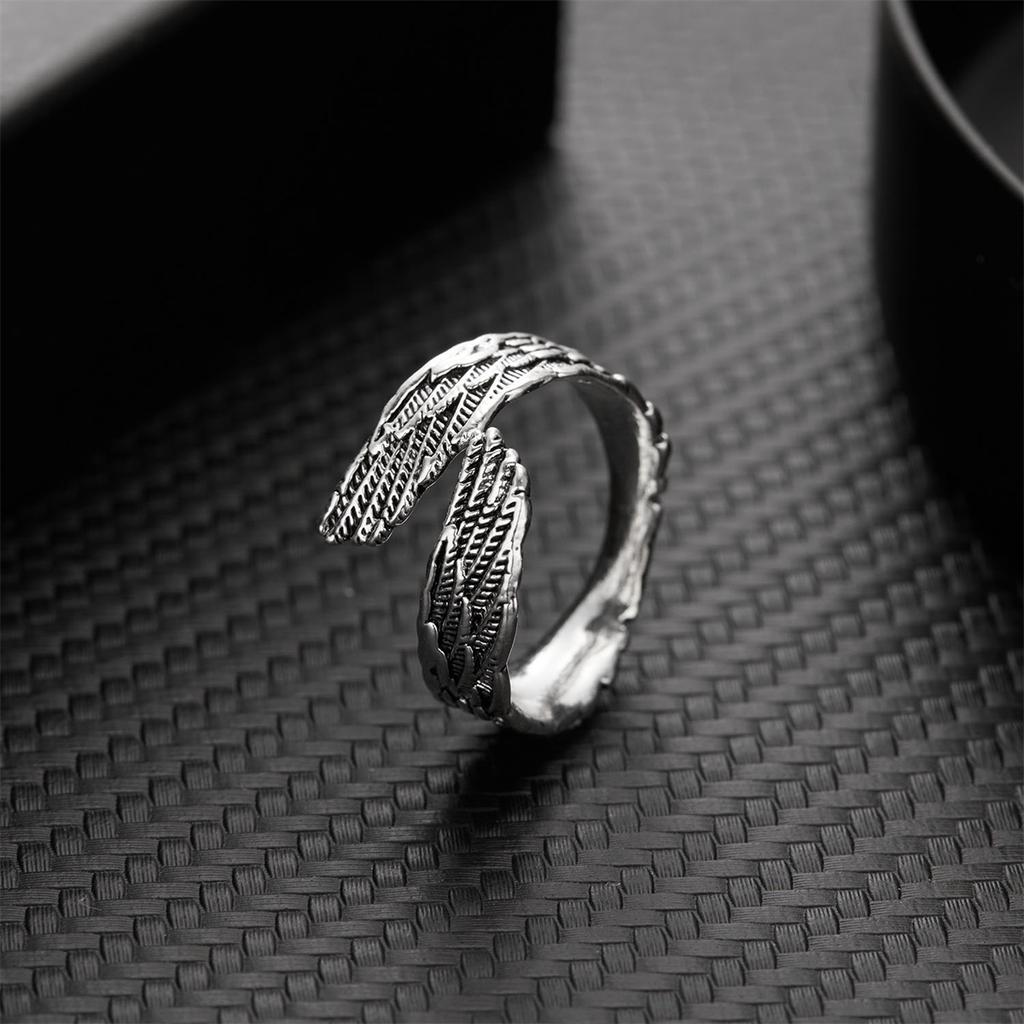 Retro Boho Butterfly Ring For Women Fashion Silver Color Owl Angel Wing Cat Animal Irregular Opening Rings Vintage Jewelry Gift