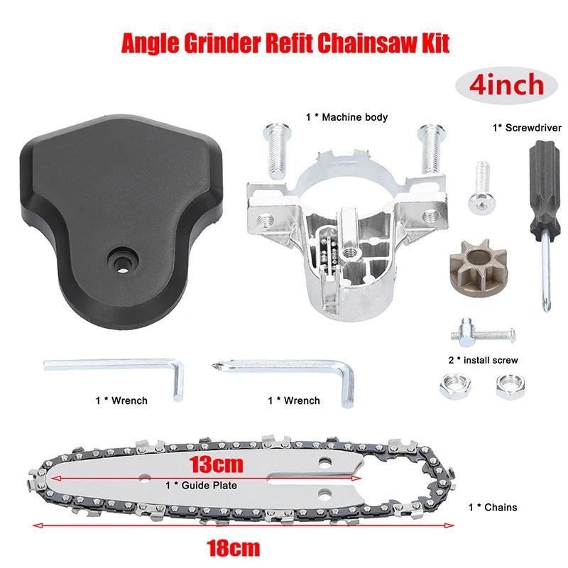 

4-дюймовый 6-дюймовый угловой шлифовальный станок, комплект для переоборудования бензопилы, электрическая цепная пила, адаптер для электрической пилы, бытовая ручная лесозаготовительная пила 4inch