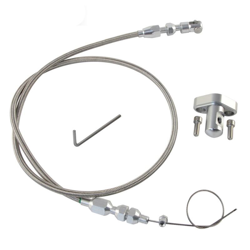 36'' Throttle Cable For Chevy Chevrolet LS1 Swap Conversion Stainless 4.8L 5.3L 6.0L 5.7L Engine 1999-2007 Silver