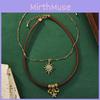 Eyecatching Vintage Style Floral And Star Choker Necklace For Women In Two Layers
