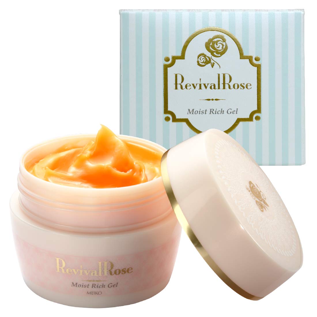All-in-One Gel Moist Rich Gel 100g (Toner, Serum, Emulsion, Cream, Makeup Base - Time-Saving) [Revival Rose  Meiko Cosmetics]