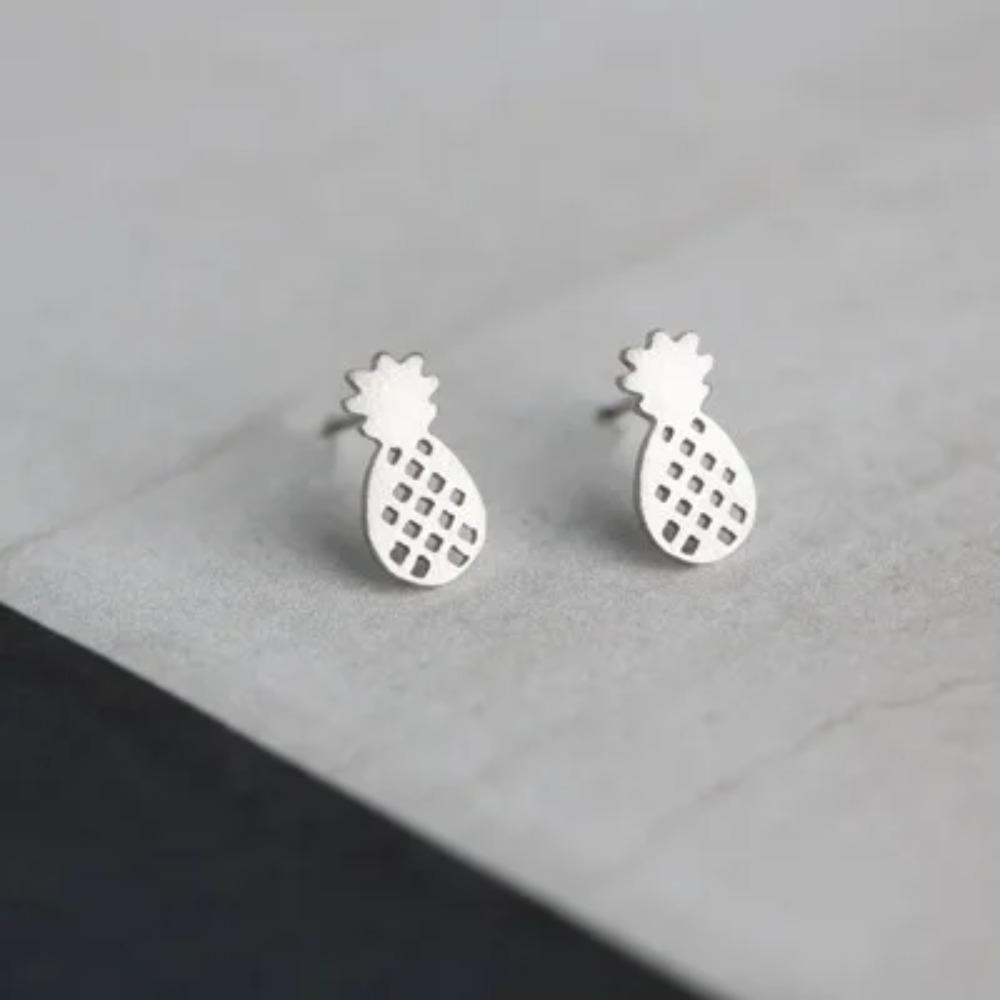 Silver Plated Korean Style Stud Earrings for Women Creative Ear Hole Design Allergy Free Fine Jewelry Accessories