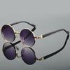 Vintage Round Sunglasses  Fashion Classic Gradient Outdoor Shades Trendy Luxury Brand Designer Metal Rim Sun Glasses