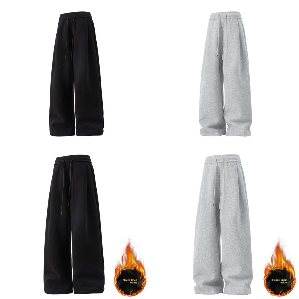 Streetwear Casual Pants With Thickened Polyester Fabric For Youth Lounge Comforts