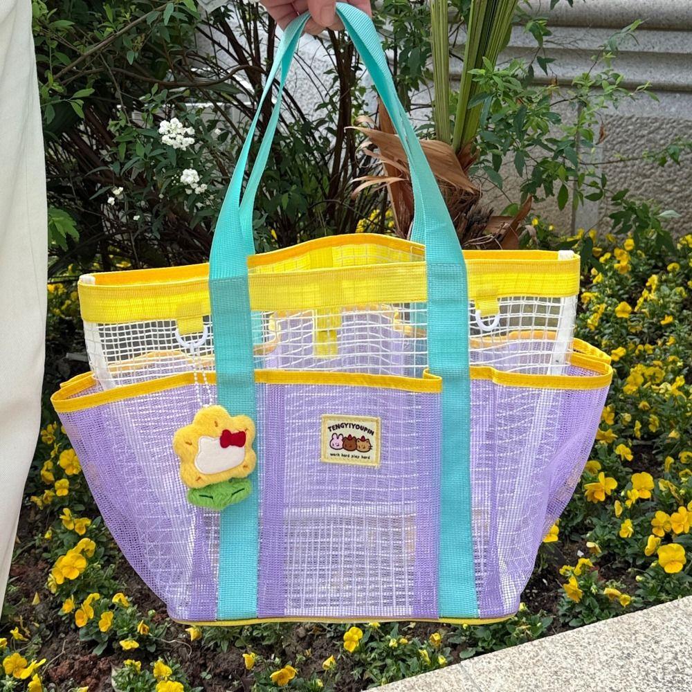 Hollow Out PVC Transparent Shoulder Bag Large Capacity Toiletry Storage Bag  Shower