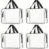 4 Packs Toy Storage Bags Clear Travel PVC Makeup Cosmetic Toiletry Organizer Bag with Zipper Reusable Board Game Storage Waterproof for Building