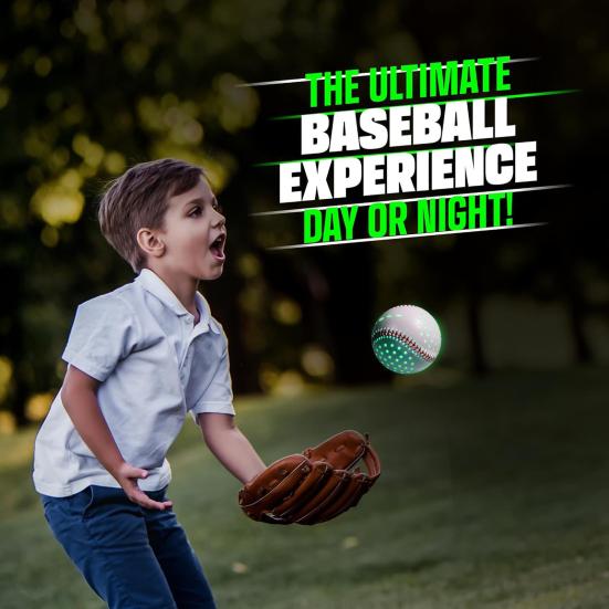 Leuchtender Baseball, bunte LED-Leuchten, 6 Farben, 2 glänzende Formen, Kunstleder, perfektes Gewicht, wiederaufladbar, Übungs-Baseball, Kinderspielzeug
