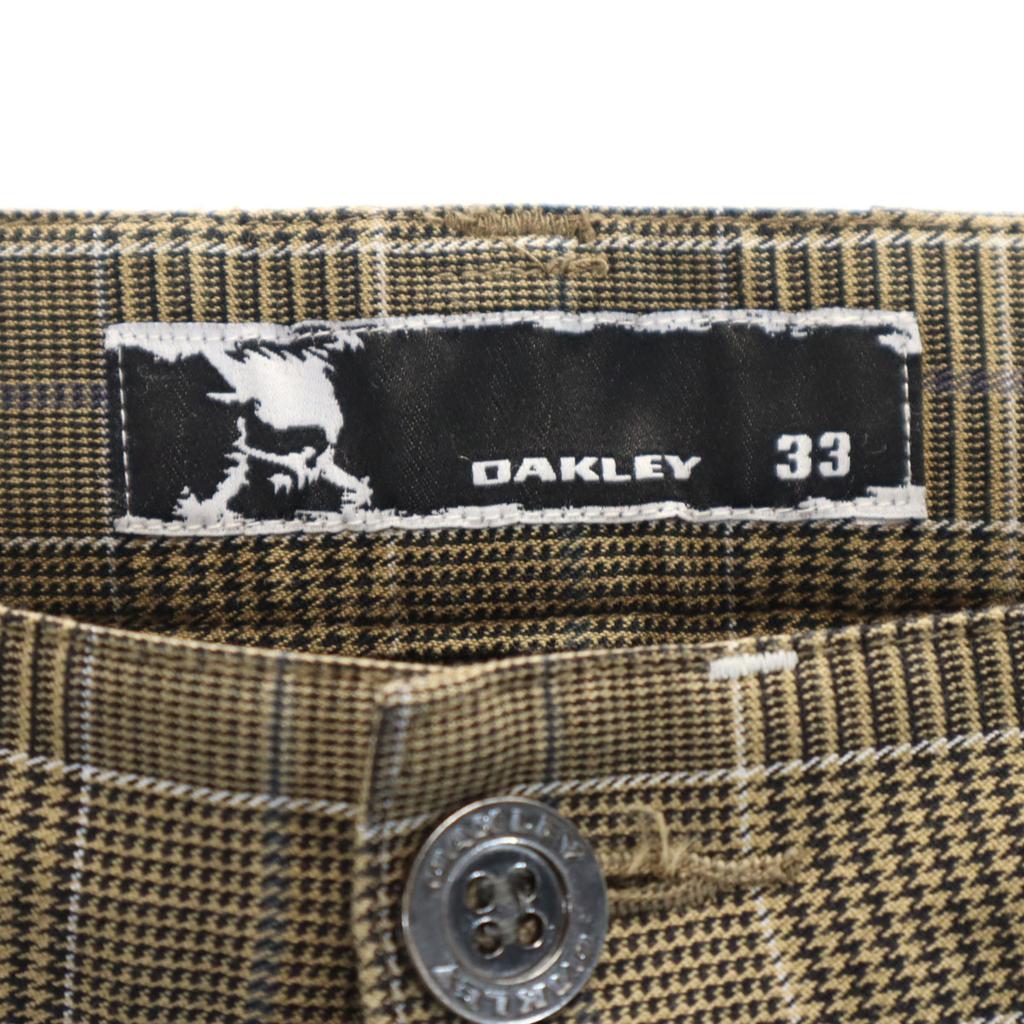 OAKLEY Check Pattern Long pants W33 Brown Men's Used