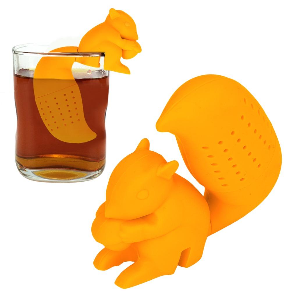 Food Grade Squirrel Tea Strainer Squirrel Shape Silicone Tea Strainer Tea Brewing