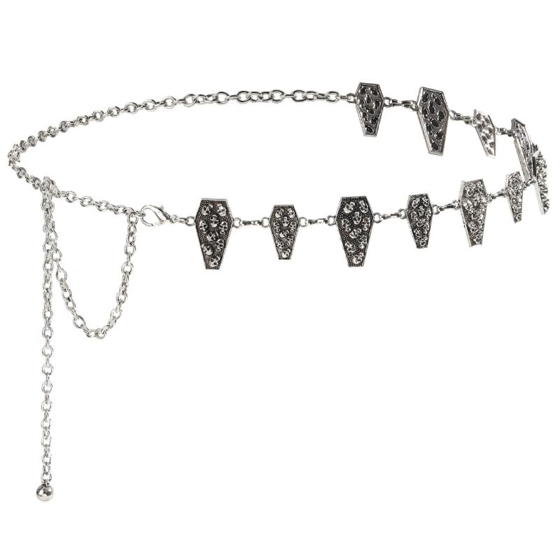 HX6F Permanent Metal Framework Waist Chain For Women Silver Tone Modifiable Belt Addition серебряный