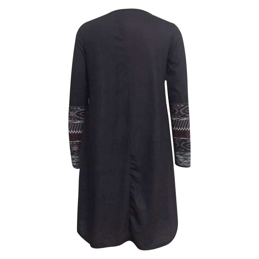 Women's Casual Fashion Spring And  Long Sleeve Round Neck Printed Dress