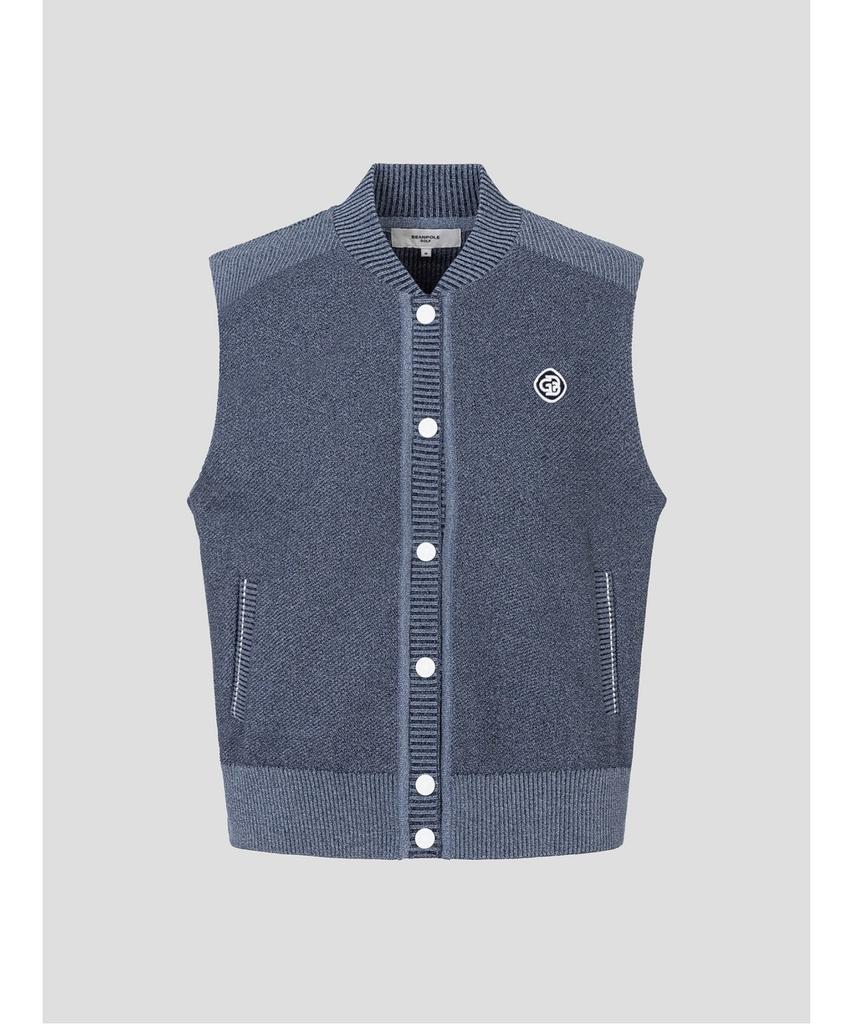 BEANPOLE GOLF Women'S Collared Full-Open Knit Vest Navy