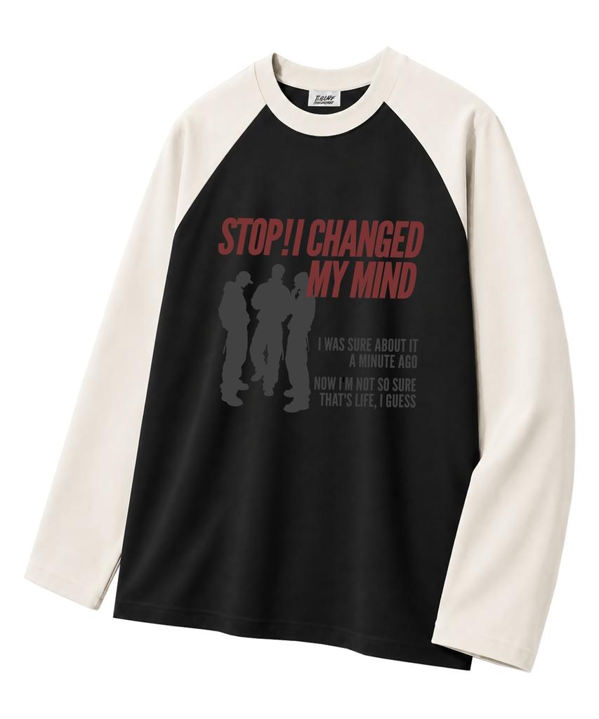 TI.GLAKE Stop My Mind Oversized Raglan Long Sleeve T-Shirt 5 Colors