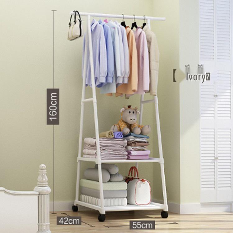 Sleek Wrought Iron Clothes Rack: Minimalist Floor-Standing Design for Easy Assembly
