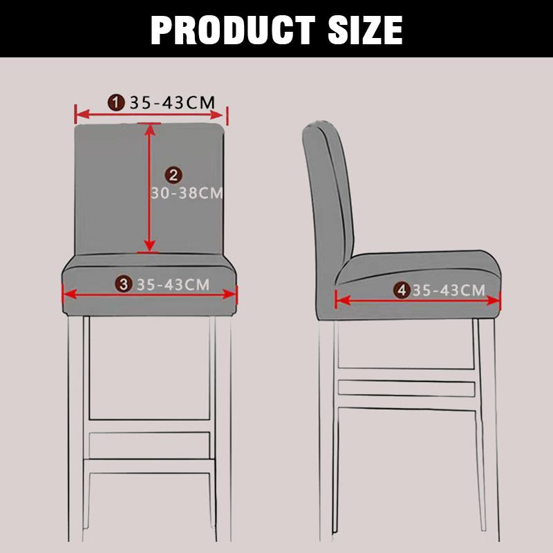 Waterproof Pu Bar Stool Chair Cover With Backs Dining Chair Slipcovers Removable Furniture High Chair Seat Cover Elastic Bottom