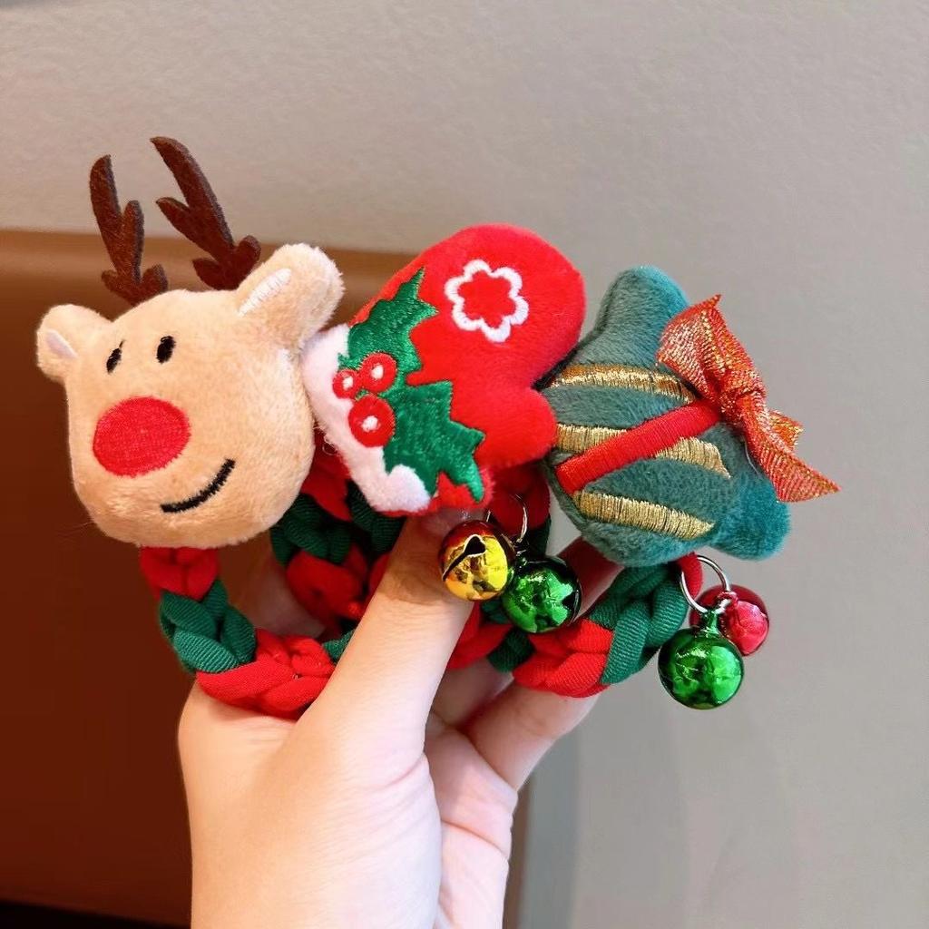 Cute Hair Ties Toddler Christmas Hair Accessories, Elastic No Damage for Girls Kids Ponytail Holders New Year Holiday Hair Bands