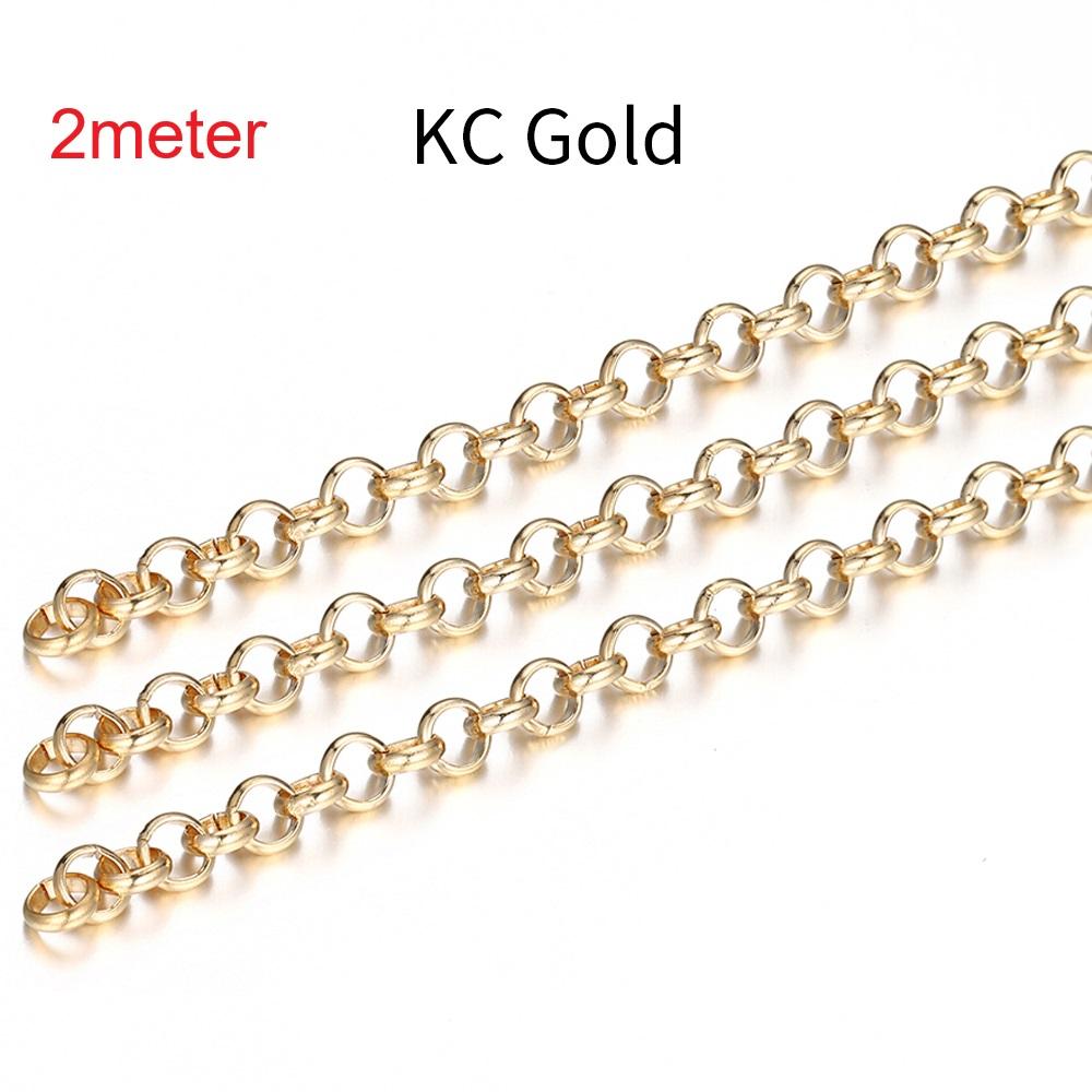 1 Meter 2 Meter Geprägte O-Form Halskettenketten Kupferarmband Kabelglied Großhandel Offene Ringketten für DIY Schmuckherstellung Zubehör