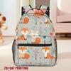 1pc Winter Foxes Backpack with Oversized Storage & Comfortable Straps - Lightweight, Durable Polyester, 2D Flat Print Design, Pe