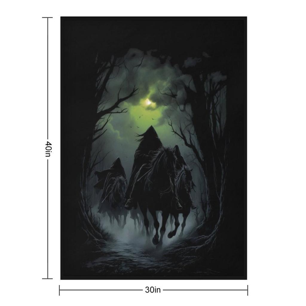 The Nine Riders Under the Moonlight - Fantasy Throw Blanket Beautifuls Soft Plush Plaid valentine gift ideas For Baby Blankets