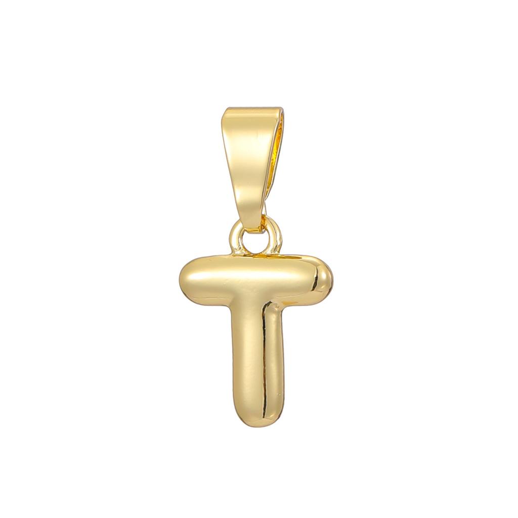 Brass Gold-Plated Letter Pendant - DIY Personalized 26-Letter Necklace