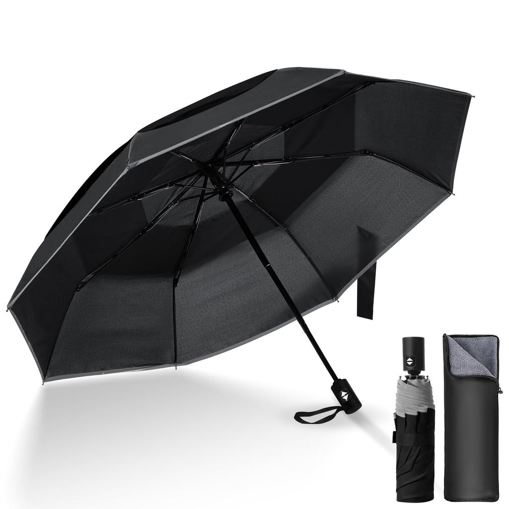 for Flinelife Folding Umbrella with Automatic Automatic Foldable for Men and Includes Super Absorbent Umbrella Cover [New 2024] Men's One-Touch
