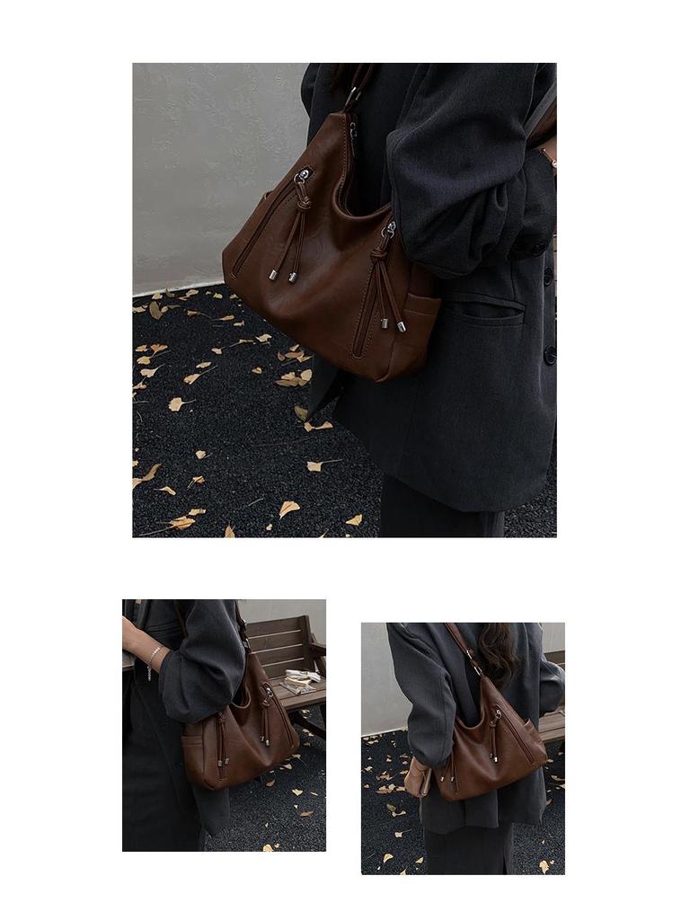 2025 Korean Fashion Large Capacity Crossbody Tote - Retro Autumn/Winter Women's Bag