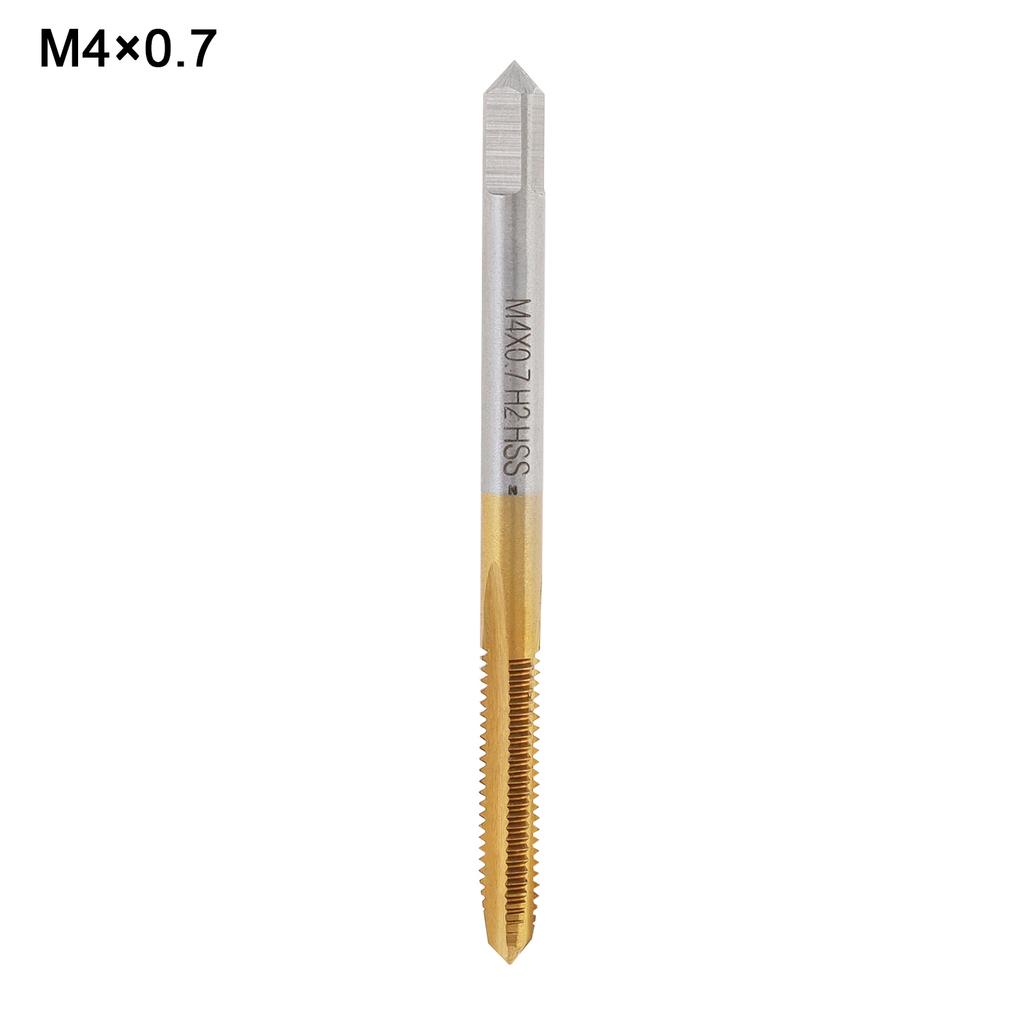 Metric HSS Titanium Coated Thread Tap Drill Bits Straigh Flute Right Hand Screw Thread Machine Tap M2 M2.5 M3 M4 M5 M6 Hand Tool