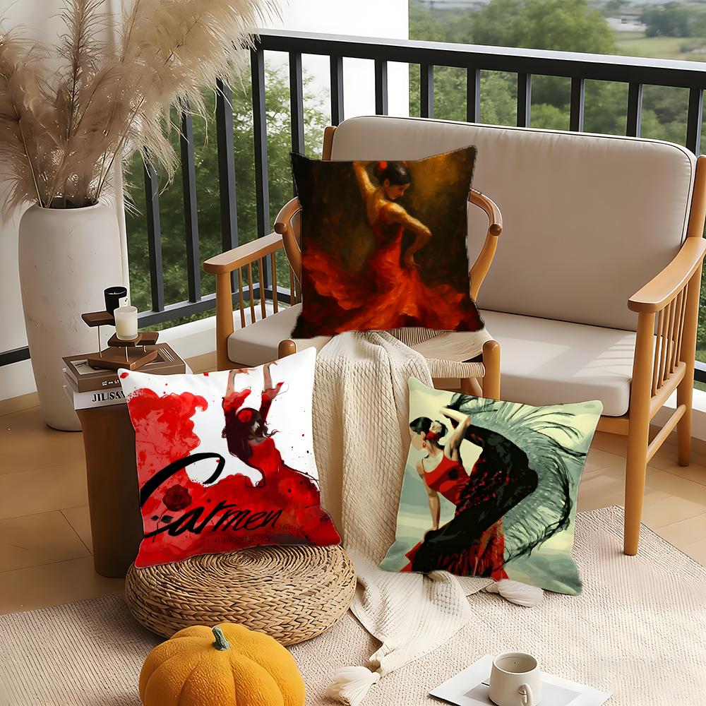 Flamenco Cushion Cover Anti-Dust Mite Short Plush Pillowcase - Invisible Zipper Silky Soft Sofa Cushion Cover
