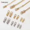 14K Gold Plated Brass Crimp End Caps With Loop Cord Tube Barrel End Cap for DIY Leather Cords And Chains Jewelry Making Findings