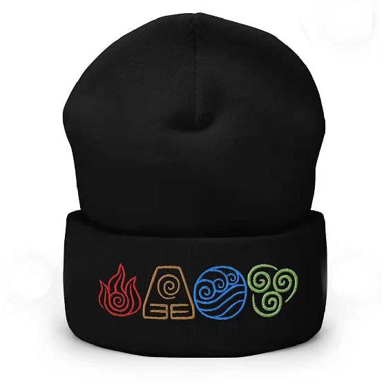 Avatar Cartoon hat Last Air Bender Embroidered knitted hat, warm hat, woolen hat, pullover cold weather hat Adjustable