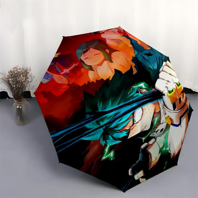 1pc Outdoor Umbrella with My Hero Academia Print - Automatic Opening/Closing, Portable 3-Fold Design, 8-Bone Iron Frame - Perfect Gift for Fans,