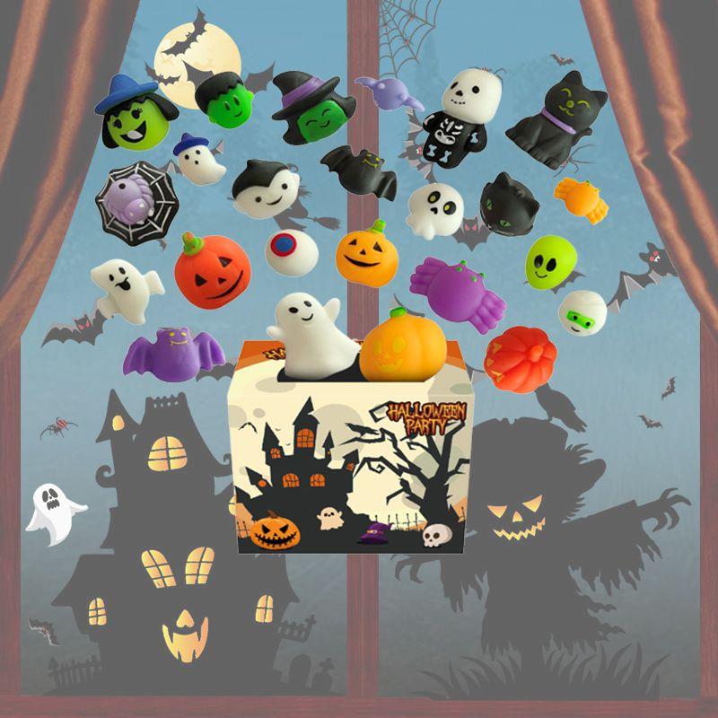 Halloween Squishies Mochi Toys 24pcs Mini Surprise Box For Kids And Adults