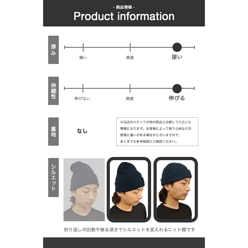 [Flex fit] knit cap Plain color knit hat beanie men's ladies YUPOONG Youpon hat ribbed unisex free size navy navy blue [product]