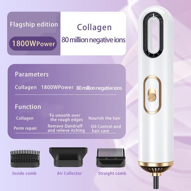 Hair Dryer Warm and Cold Air 3-in-1Blue Light Negative Lon Professional Hair Blow Dryer Home Salon Travel Portable Styler