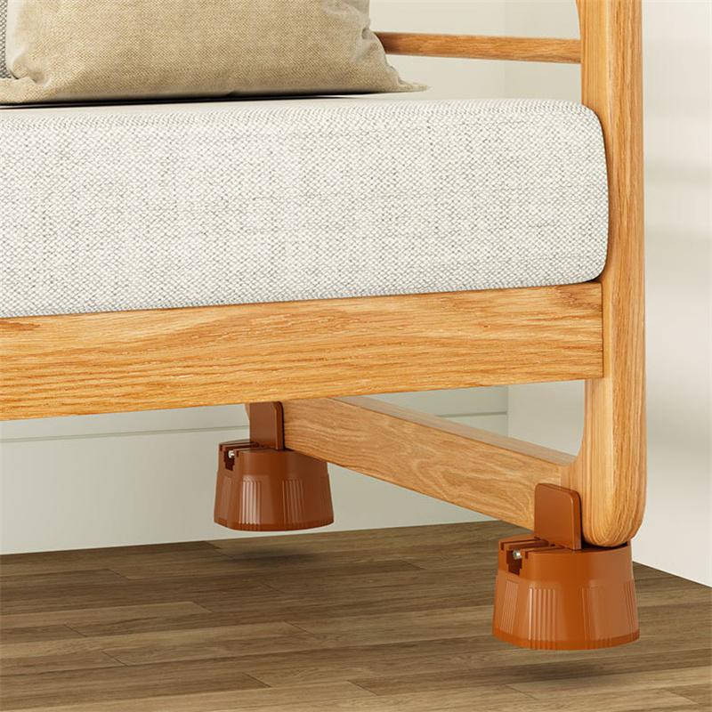 4PCS/SET Table Leg Pads Height-Adjustable Pads for Home Clamp-On Base Pads for Bed Legs Sofa Coffee Table Furniture Premium Materials