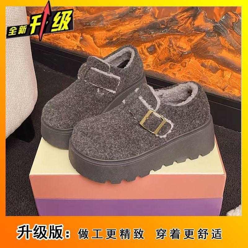 

Comfortable casual cotton shoes high-end warm belt buckle women s cotton shoes autumn and winter 40