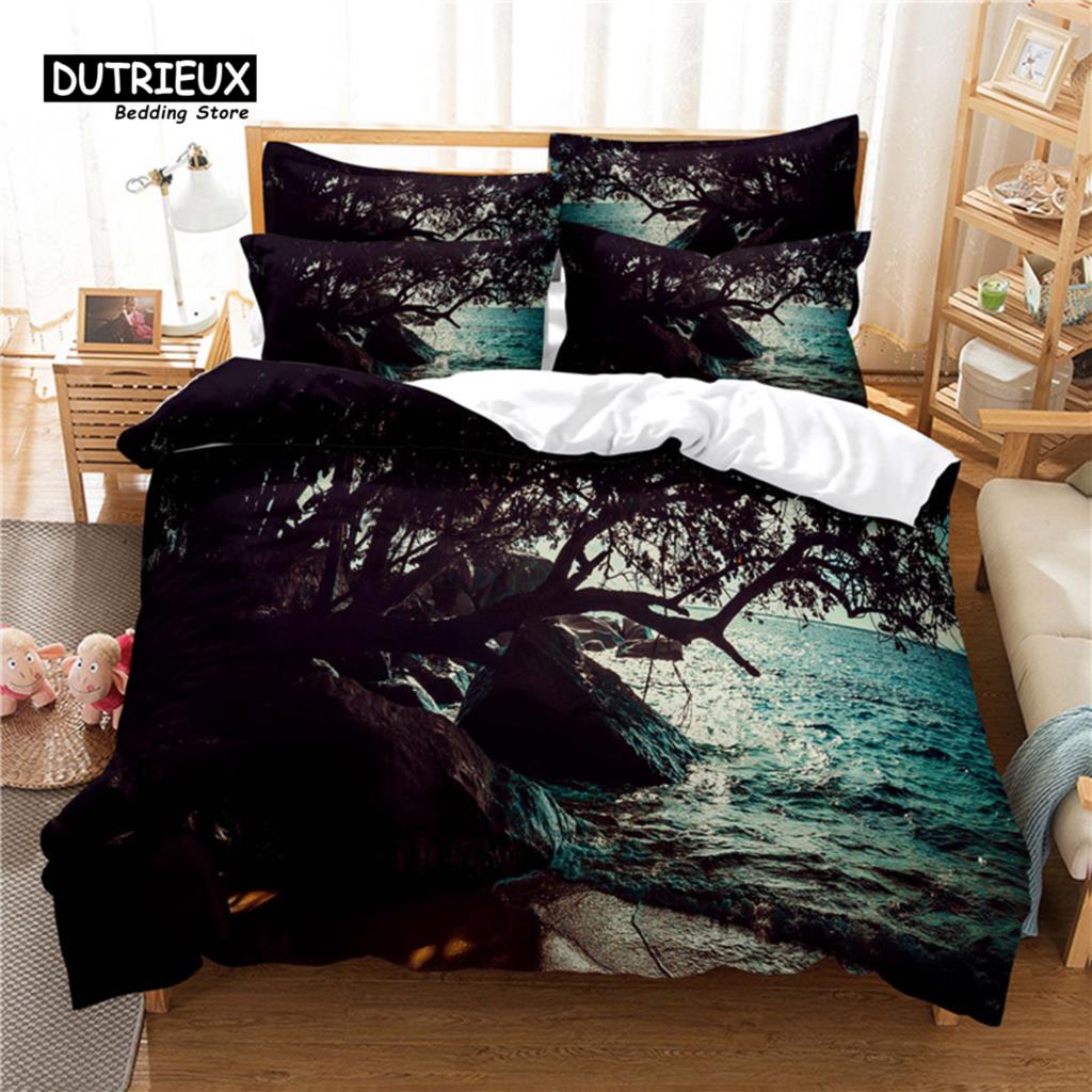 Beautiful  Scenery Bedding Set, 3Pcs Duvet Cover Set, Soft Comfortable Breathable Duvet Cover, For Bedroom Guest Room Decor