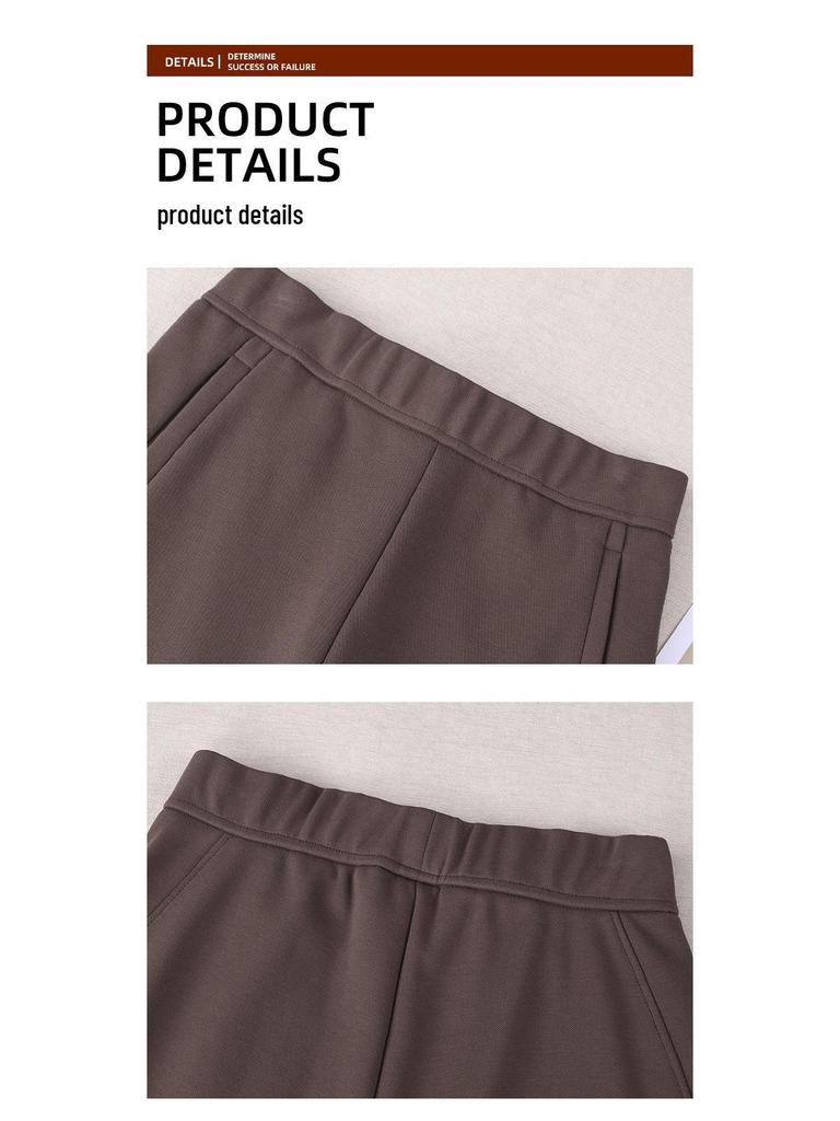 Blue Women's High-Waisted Fleece-Lined Sweatpants with Drawstring Ankle Cuffs, Petite Nine-Point Length, 2025 Edition.