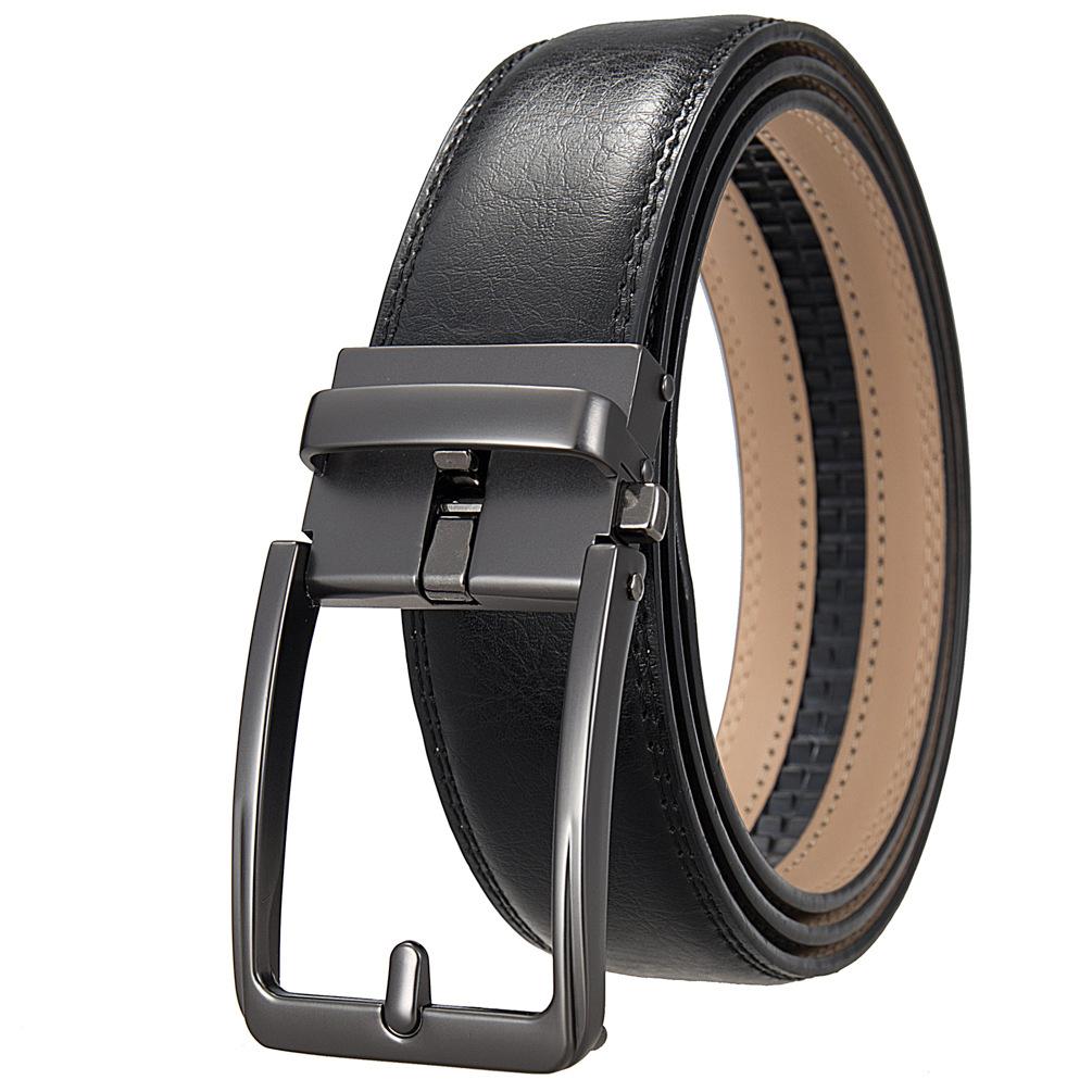 Anti-Needle Automatic Buckle Belt, Men'S Belt, Two-Layer Cowhide Belt Ly36-561948-1