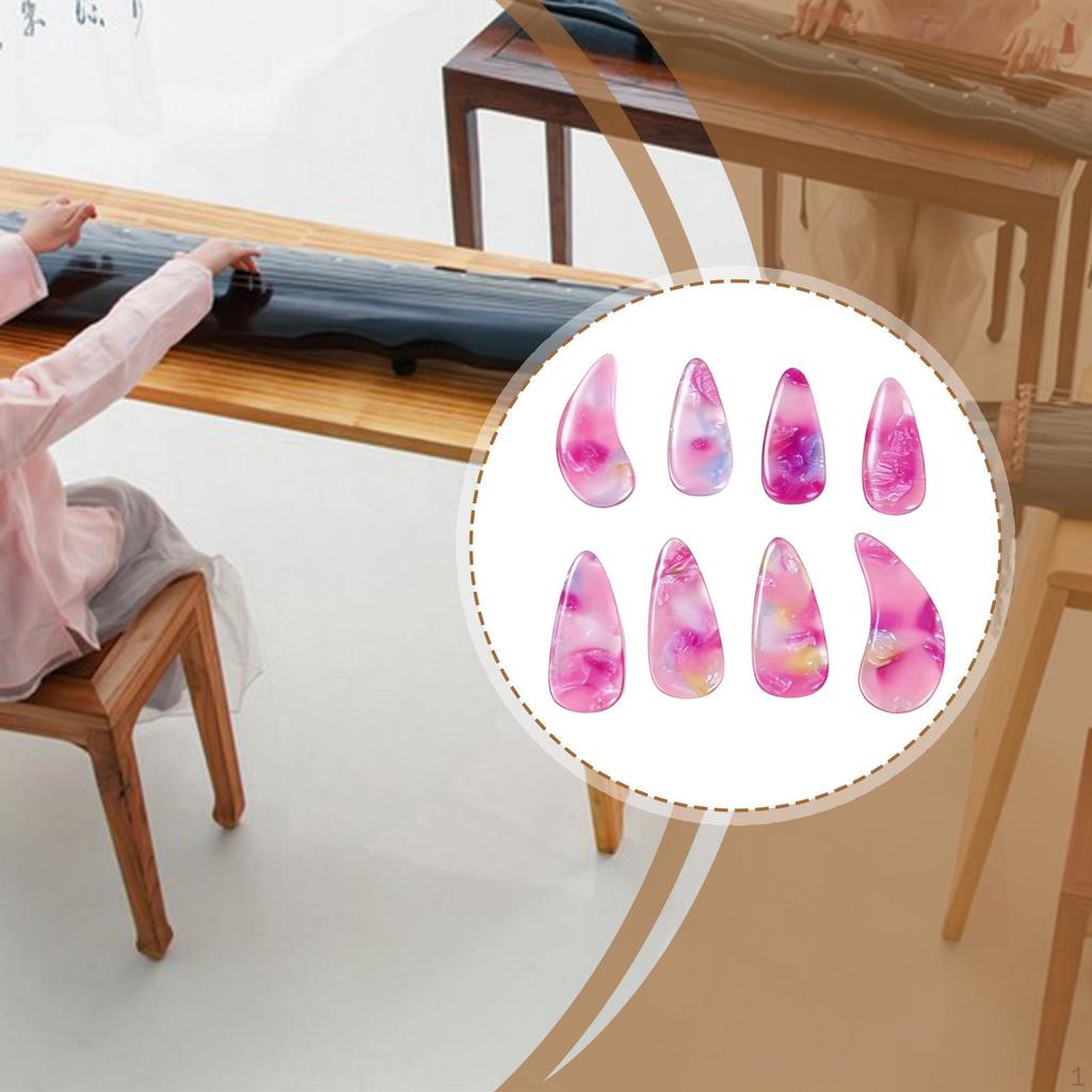 8 Pieces Children Guzheng Finger Picks Protectors Reusable Comfortable Professional
